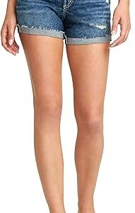 Silver Jeans Co. Women's Suki Mid Rise Curvy Fit Shorts